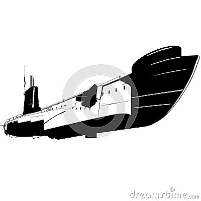 Submarine vector eps illustration by crafteroks Vector Illustration