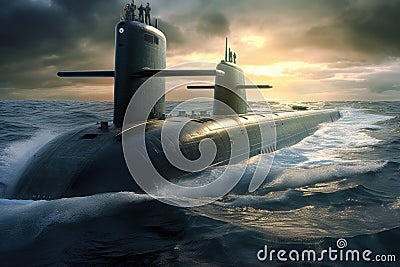 submarines advanced communication system in action Stock Photo