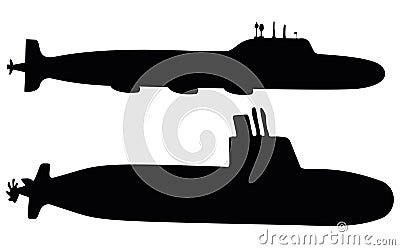 Submarines in the set Vector Illustration
