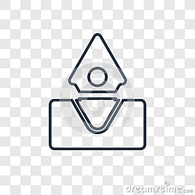 Submerge concept vector linear icon isolated on transparent back Vector Illustration