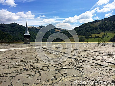 Submerged church Stock Photo