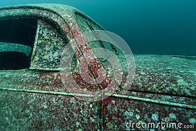 Submerged Volkswagen Beetle Stock Photo