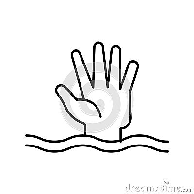Submerging Outline Vector Icon that can easily edit or modify. Vector Illustration