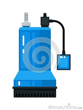 Submersible sewage effluent pump equipment Vector Illustration