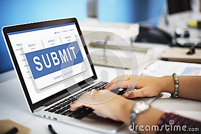 Submit Application Membership Register Send Concept Stock Photo