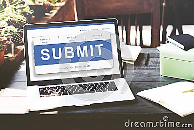 Submit Application Membership Register Send Concept Stock Photo