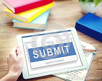 Submit Application Membership Register Send Concept Stock Photo