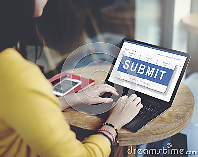 Submit Application Membership Register Send Concept Stock Photo