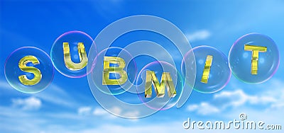 The submit word in bubble Stock Photo