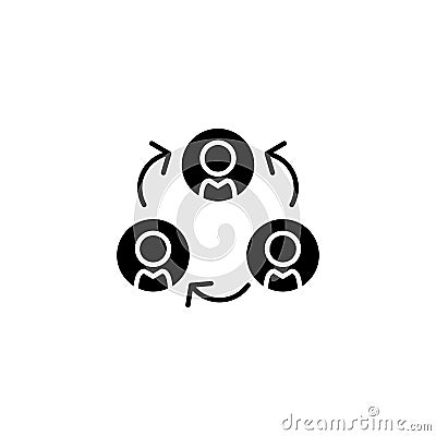 Subordination black icon concept. Subordination flat vector symbol, sign, illustration. Vector Illustration