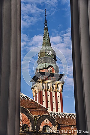 Subotica City Hall with Tiled Rooftop Editorial Stock Photo