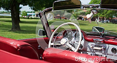 Subotica,Serbia-Jun 05,2016:Mercedes SL190 on Annual old timer public car show Editorial Stock Photo