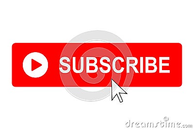 Subscribe button with mouse pointer Cartoon Illustration