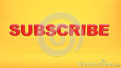 Subscribe message with 3D render text Cartoon Illustration