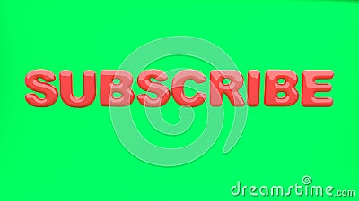 Subscribe message with 3D render text Cartoon Illustration