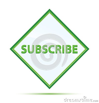Subscribe modern abstract green diamond button Stock Photo