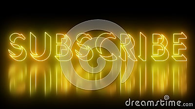 Subscribe neon glowing text illustration. Cartoon Illustration