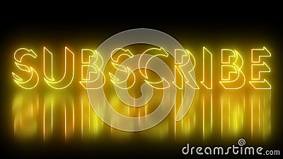 Subscribe neon glowing text illustration. Cartoon Illustration