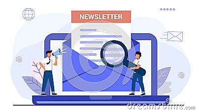 Subscribe newsletter envelope and newsletter Buttons template Vector Illustration