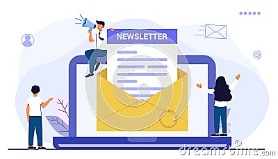 Subscribe newsletter envelope and newsletter Buttons template Vector Illustration