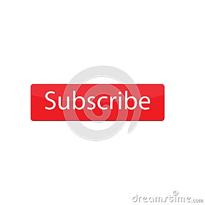 Subscribe red button. website element. website icon. channel subscribe icon Vector Illustration