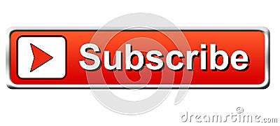 Subscribe square web button classic red button white background Cartoon Illustration