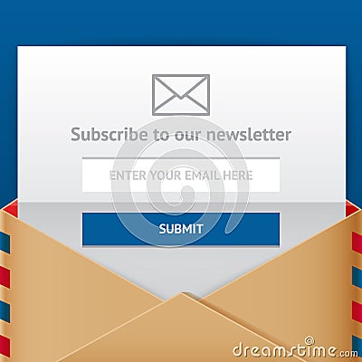 Subscribe web form Vector Illustration