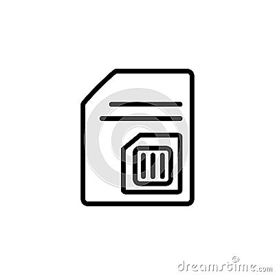 Subscriber identity module icon. Perfect for application, web, logo and presentation template. icon design line style Vector Illustration