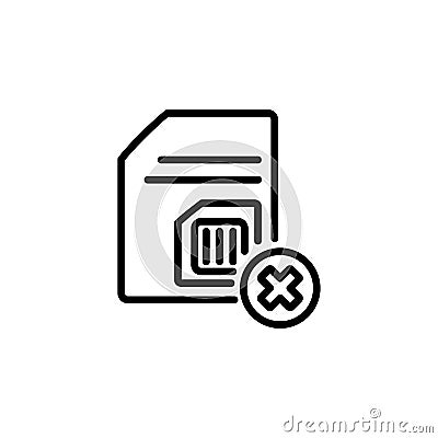 Subscriber identity module undetected icon. Perfect for application, web, logo and presentation template. icon design line style Vector Illustration