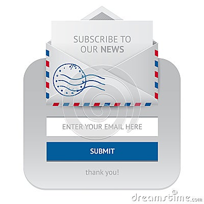 Subscription web form Vector Illustration