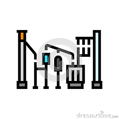 substation electric grid color icon vector illustration Vector Illustration