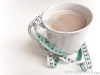 Substitute Coffee with Tape Measure Stock Photo