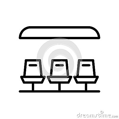 Substitute player icon. bench spare players. simple illustration outline style sport symbol. Cartoon Illustration