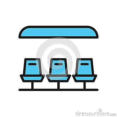 Substitute player icon. bench spare players. simple illustration outline style sport symbol. Cartoon Illustration