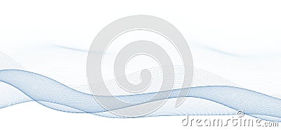 Subtle background of thin wavy lines on a white. Minimal graphics Vector Illustration