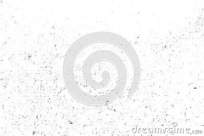 Subtle black halftone vector texture overlay. Monochrome abstract splattered white background. Dotted grain black and white gritty Vector Illustration