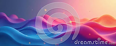 Subtle color gradients create calming, rhythmic wave forms , aesthetic, minimal Cartoon Illustration