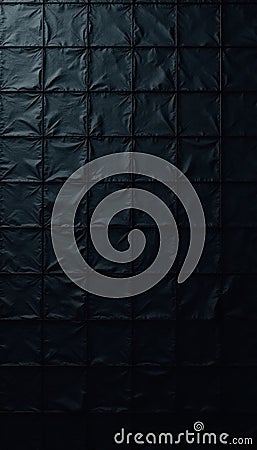 Subtle dark grid, subtle shadowing, deep black, geometric abstract backdrop , lines, pattern, monochrome Stock Photo