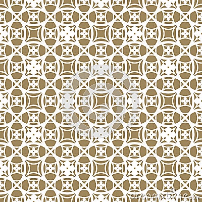 Subtle ornament in Asian style. Vector white and gold abstract seamless pattern Vector Illustration