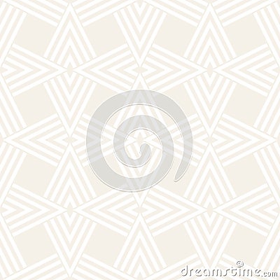 Subtle Ornament With Striped Rhombuses. Vector Seamless Monochrome Pattern Vector Illustration