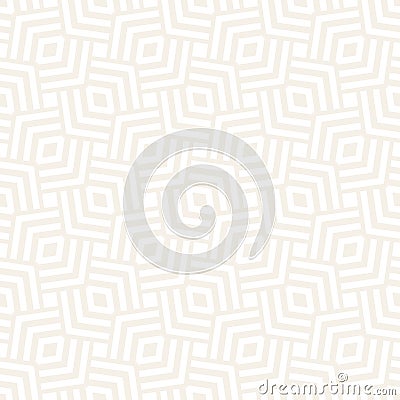 Subtle Ornament With Striped Rhombuses. Vector Seamless Monochrome Pattern Vector Illustration