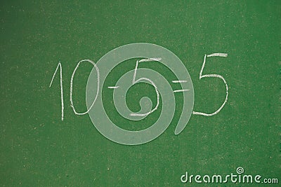 Subtraction of mathematical operation Stock Photo