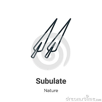 Subulate outline vector icon. Thin line black subulate icon, flat vector simple element illustration from editable nature concept Vector Illustration
