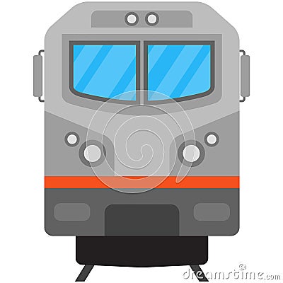 Suburban electric train vector railway transport front view Vector Illustration
