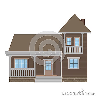 Suburban family house with garage. vector ilustration Vector Illustration