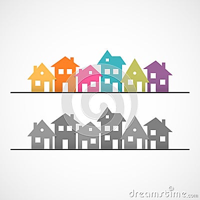 Suburban homes icon Vector Illustration