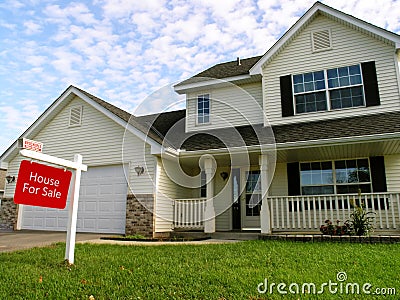 Suburban house for sale Stock Photo