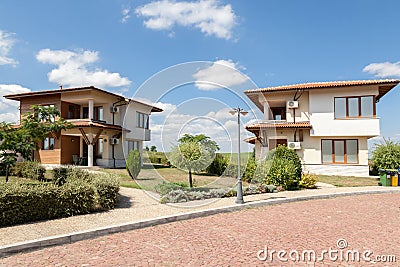 Suburban houses. Perfect neighborhood Stock Photo