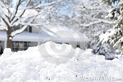 Suburban snow pile Stock Photo