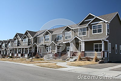 Suburban Town Homes Stock Photo